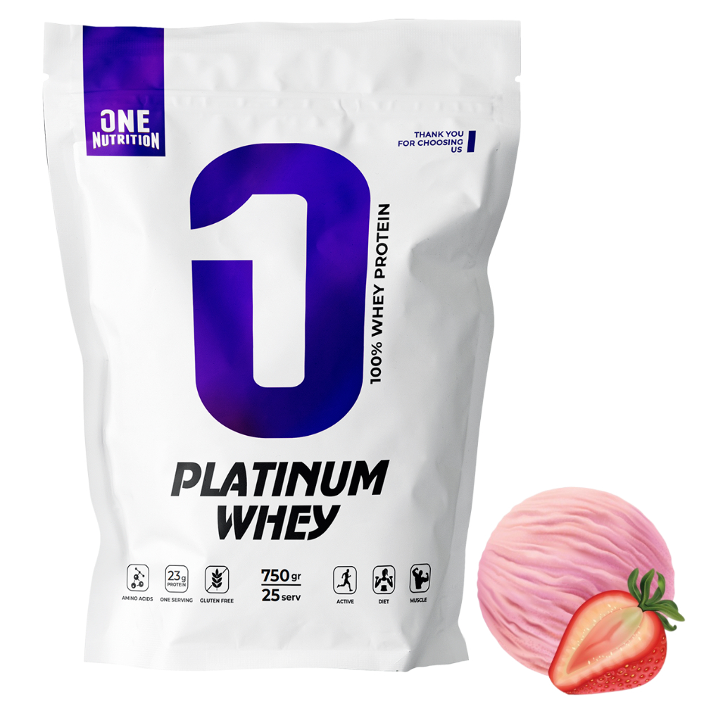Протеин ONE NUTRITION Platinum Whey 750 g Клубника